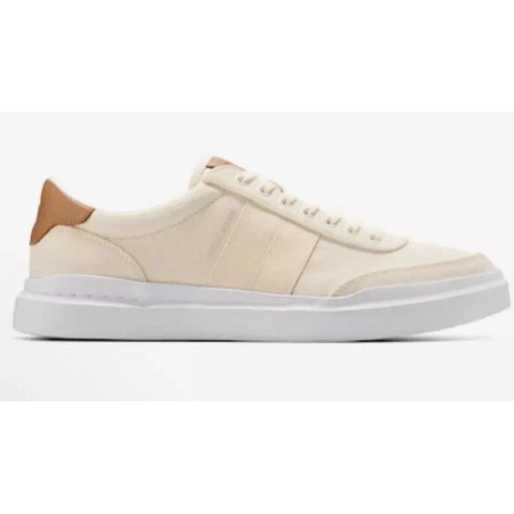 Cole Haan Mens Size 10 Med GrandPro Rally Canvas Court Sneaker Ivory Tan New - Picture 3 of 4